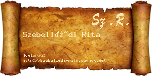 Szebellédi Rita névjegykártya