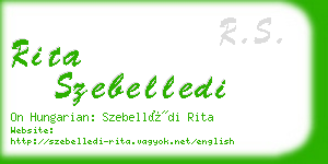 rita szebelledi business card